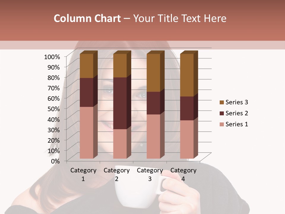 Girl Drinking Coffee PowerPoint Template