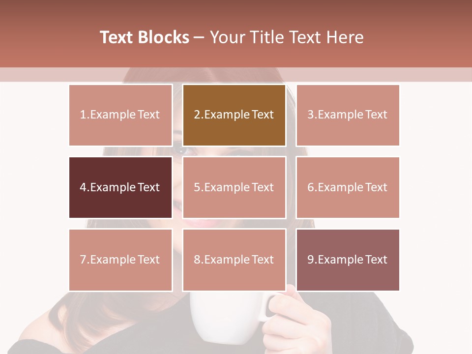 Girl Drinking Coffee PowerPoint Template