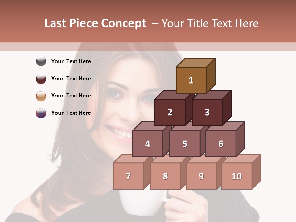 Girl Drinking Coffee PowerPoint Template