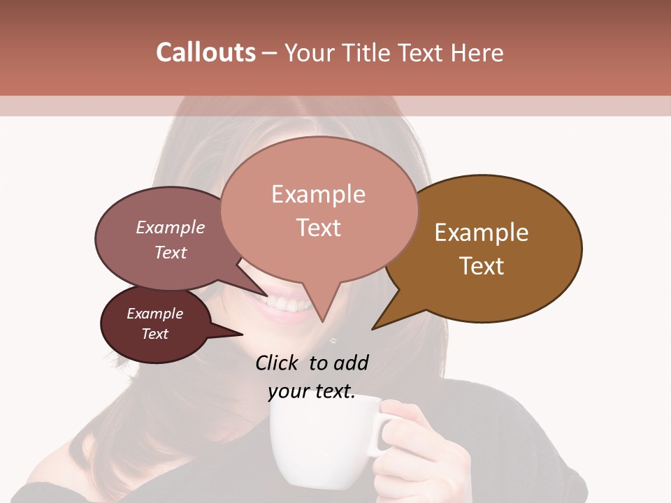 Girl Drinking Coffee PowerPoint Template