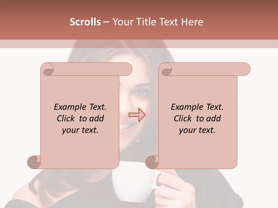 Girl Drinking Coffee PowerPoint Template