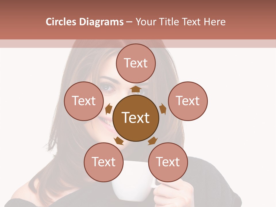 Girl Drinking Coffee PowerPoint Template