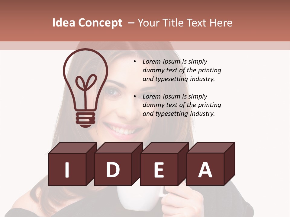 Girl Drinking Coffee PowerPoint Template