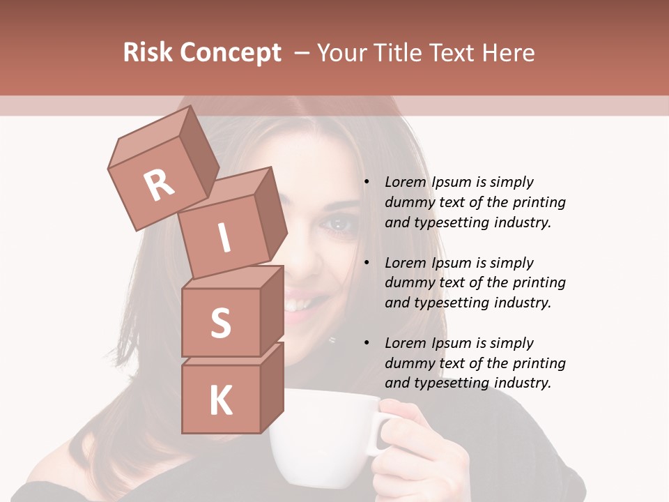 Girl Drinking Coffee PowerPoint Template