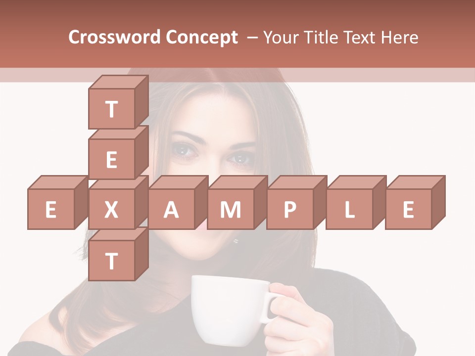 Girl Drinking Coffee PowerPoint Template