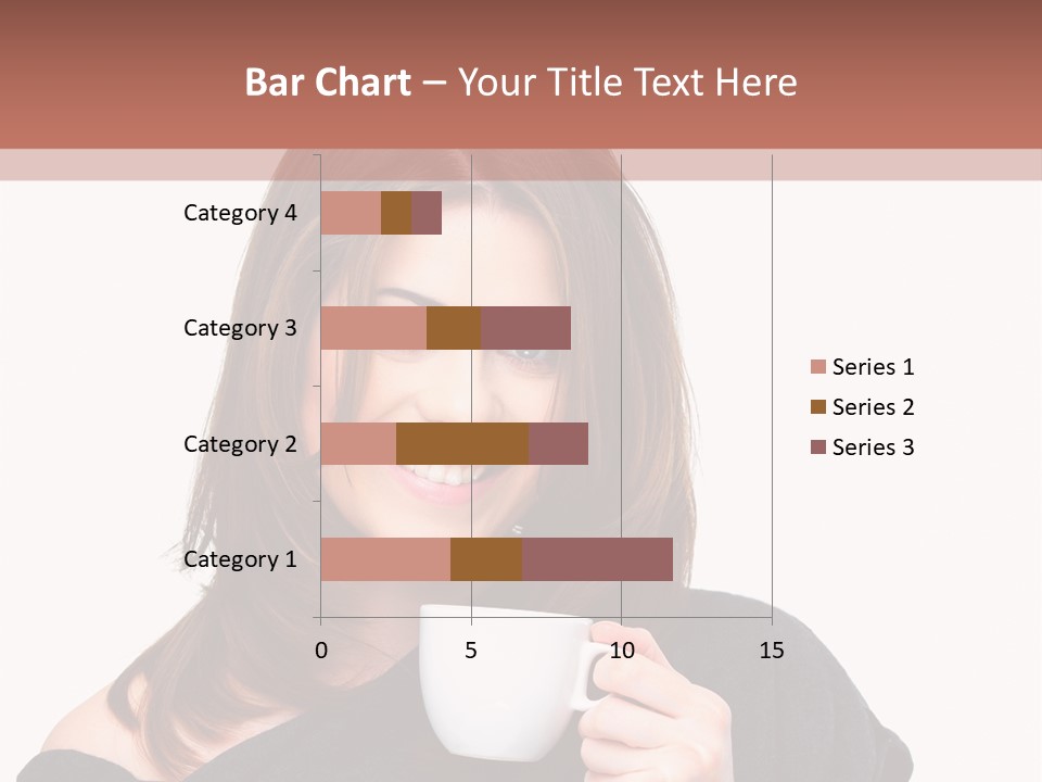 Girl Drinking Coffee PowerPoint Template