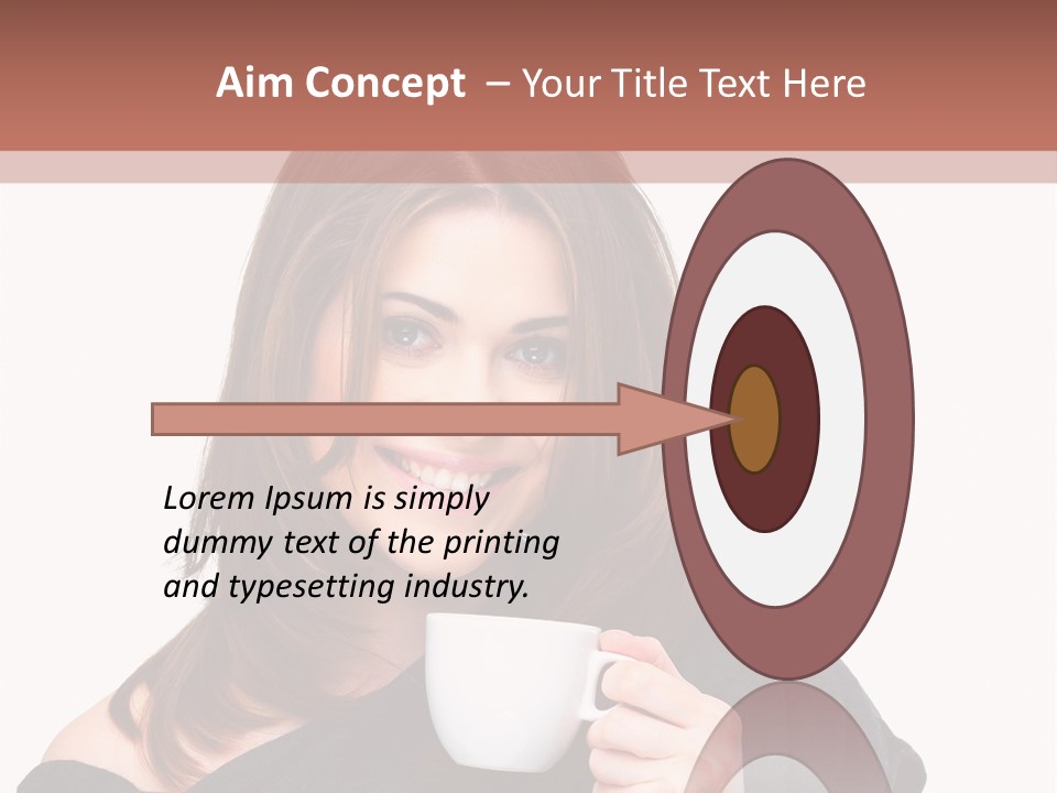 Girl Drinking Coffee PowerPoint Template