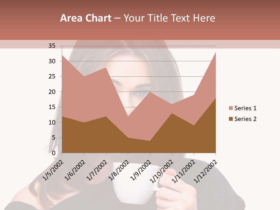 Girl Drinking Coffee PowerPoint Template