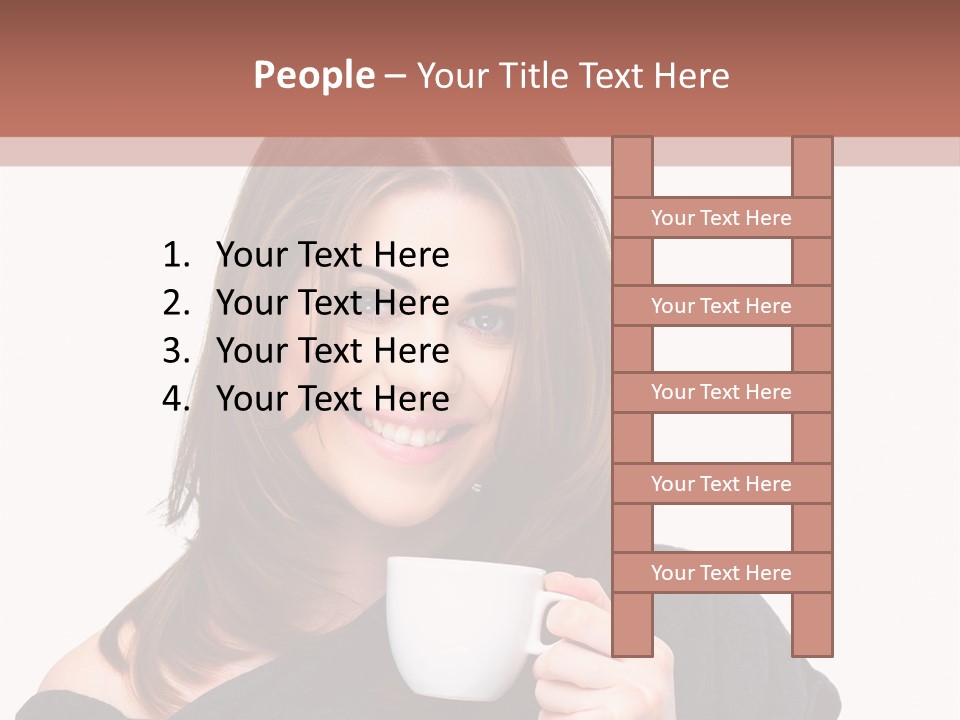 Girl Drinking Coffee PowerPoint Template