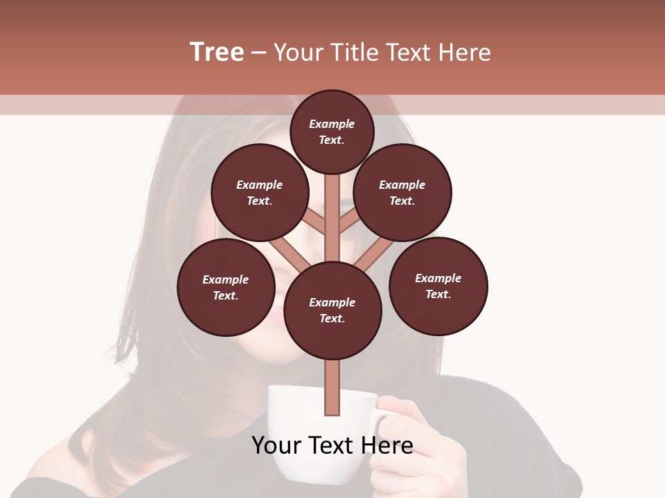 Girl Drinking Coffee PowerPoint Template