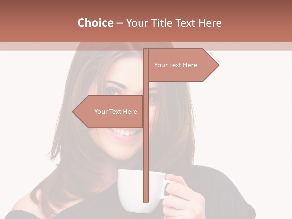 Girl Drinking Coffee PowerPoint Template