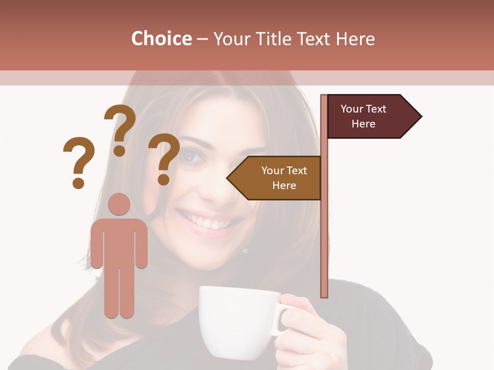 Girl Drinking Coffee PowerPoint Template