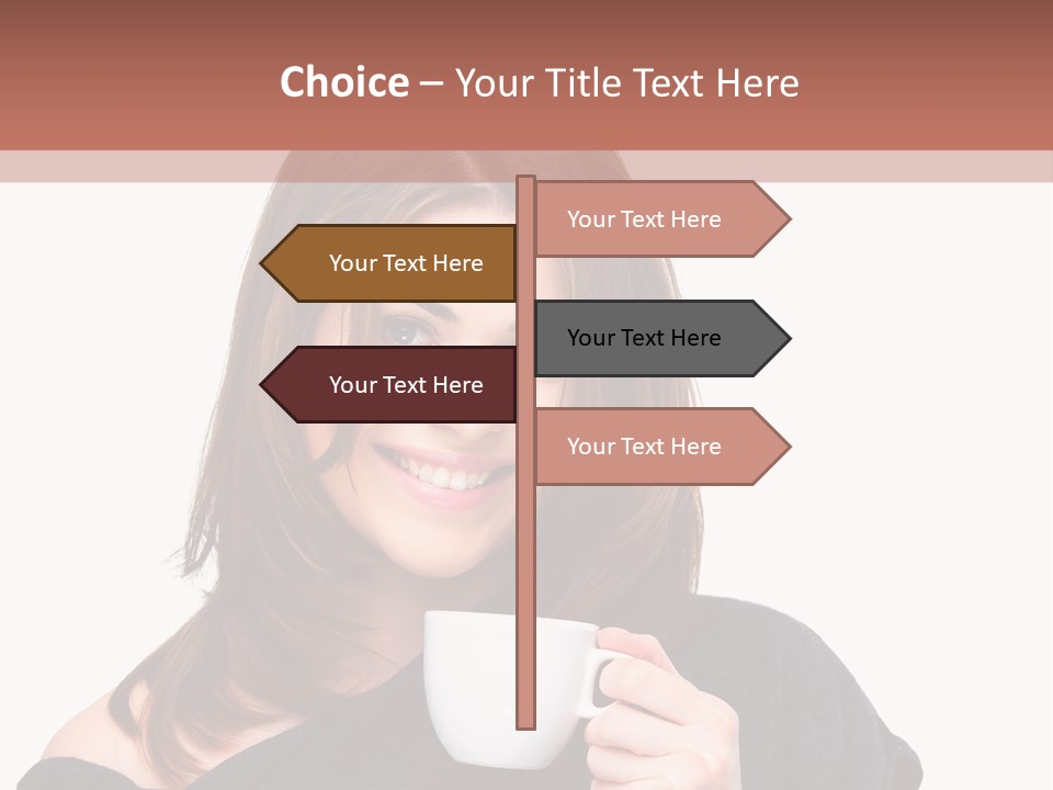 Girl Drinking Coffee PowerPoint Template