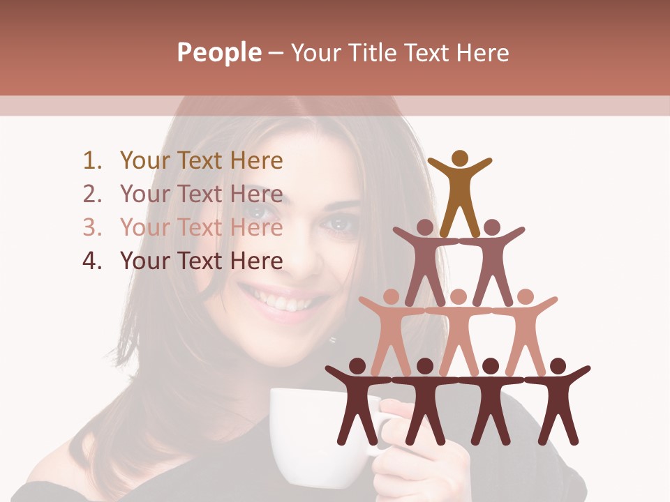 Girl Drinking Coffee PowerPoint Template