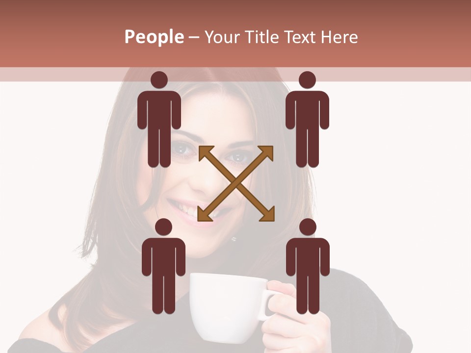 Girl Drinking Coffee PowerPoint Template