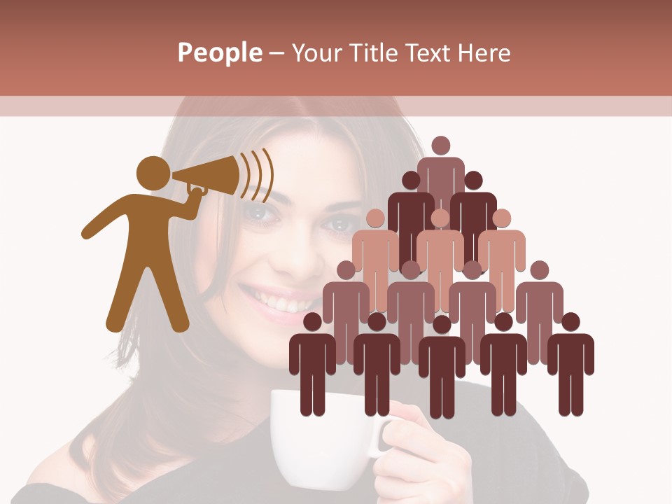 Girl Drinking Coffee PowerPoint Template