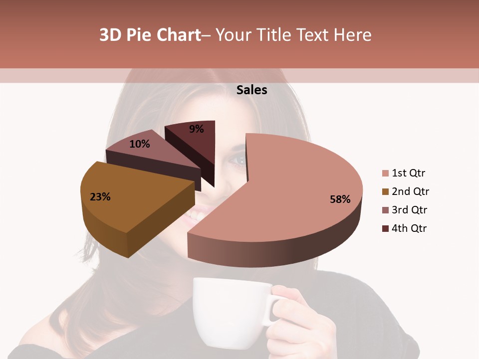 Girl Drinking Coffee PowerPoint Template