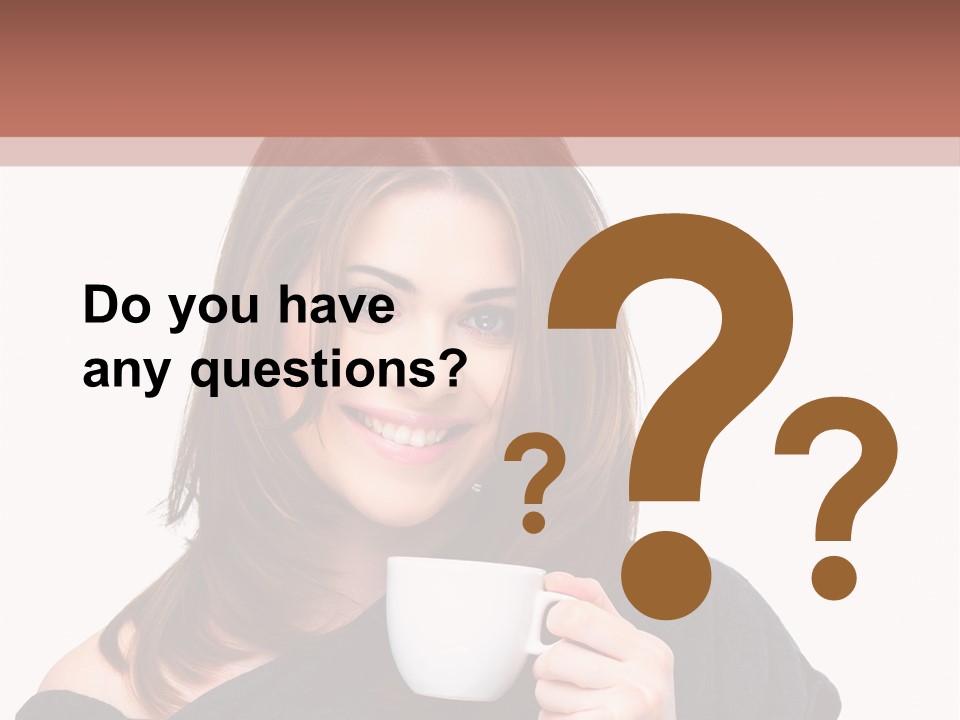 Girl Drinking Coffee PowerPoint Template