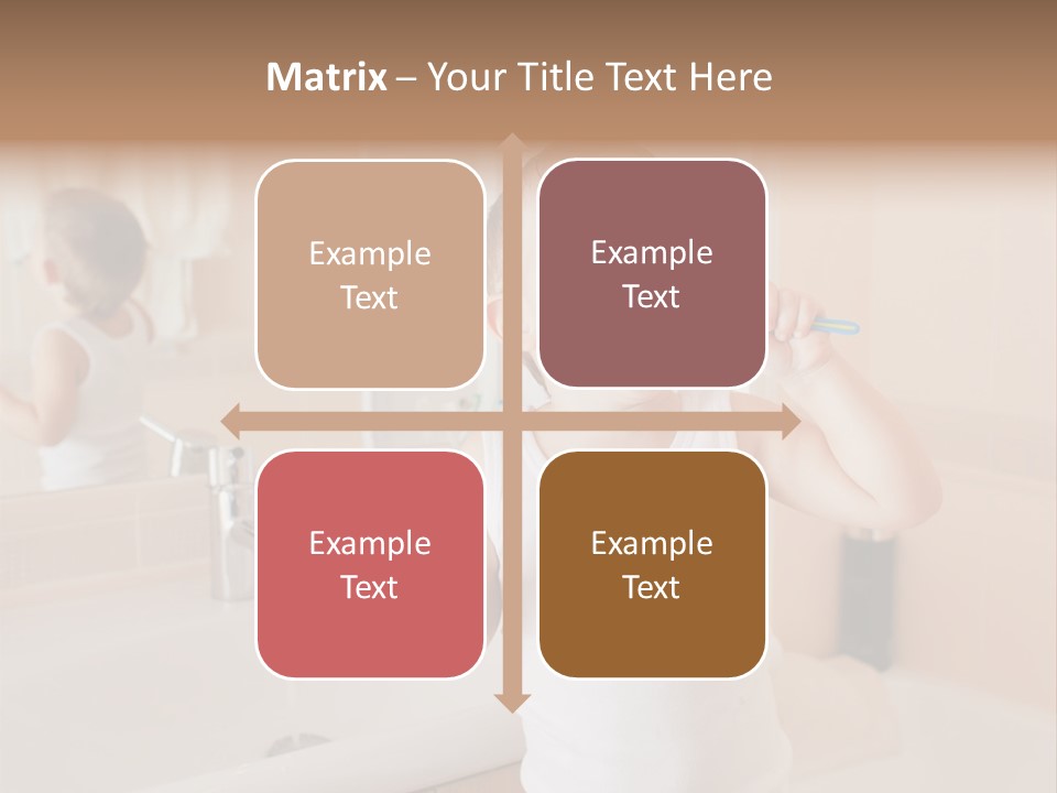 The Child Is Brushing His Teeth PowerPoint Template