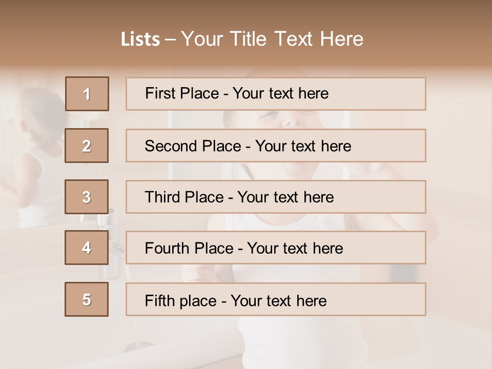 The Child Is Brushing His Teeth PowerPoint Template