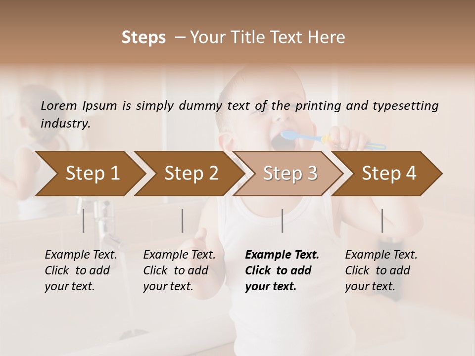 The Child Is Brushing His Teeth PowerPoint Template