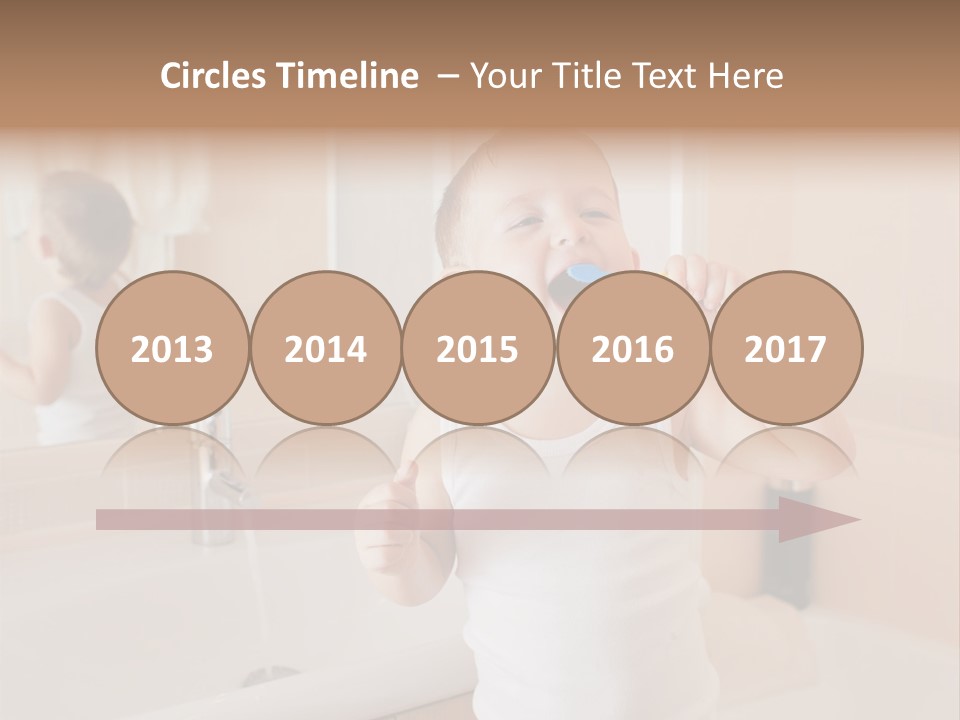 The Child Is Brushing His Teeth PowerPoint Template