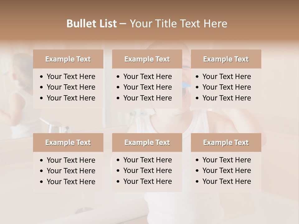 The Child Is Brushing His Teeth PowerPoint Template