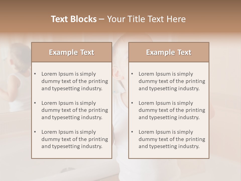 The Child Is Brushing His Teeth PowerPoint Template