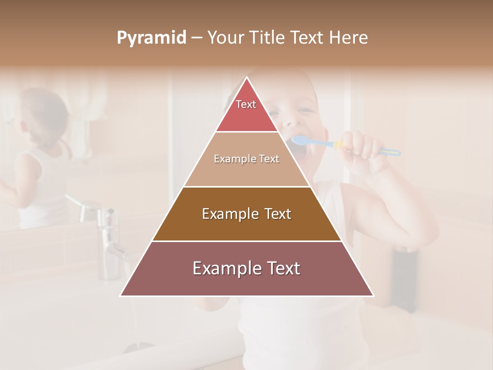 The Child Is Brushing His Teeth PowerPoint Template