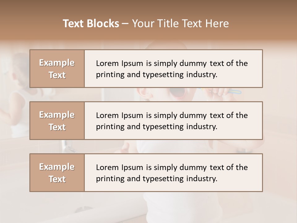 The Child Is Brushing His Teeth PowerPoint Template