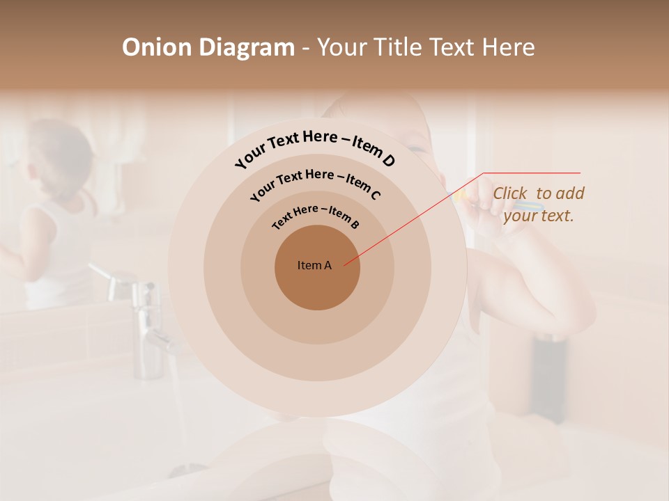 The Child Is Brushing His Teeth PowerPoint Template