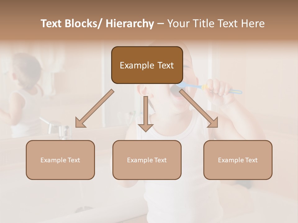The Child Is Brushing His Teeth PowerPoint Template