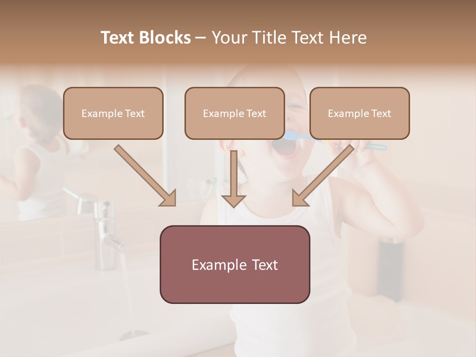 The Child Is Brushing His Teeth PowerPoint Template