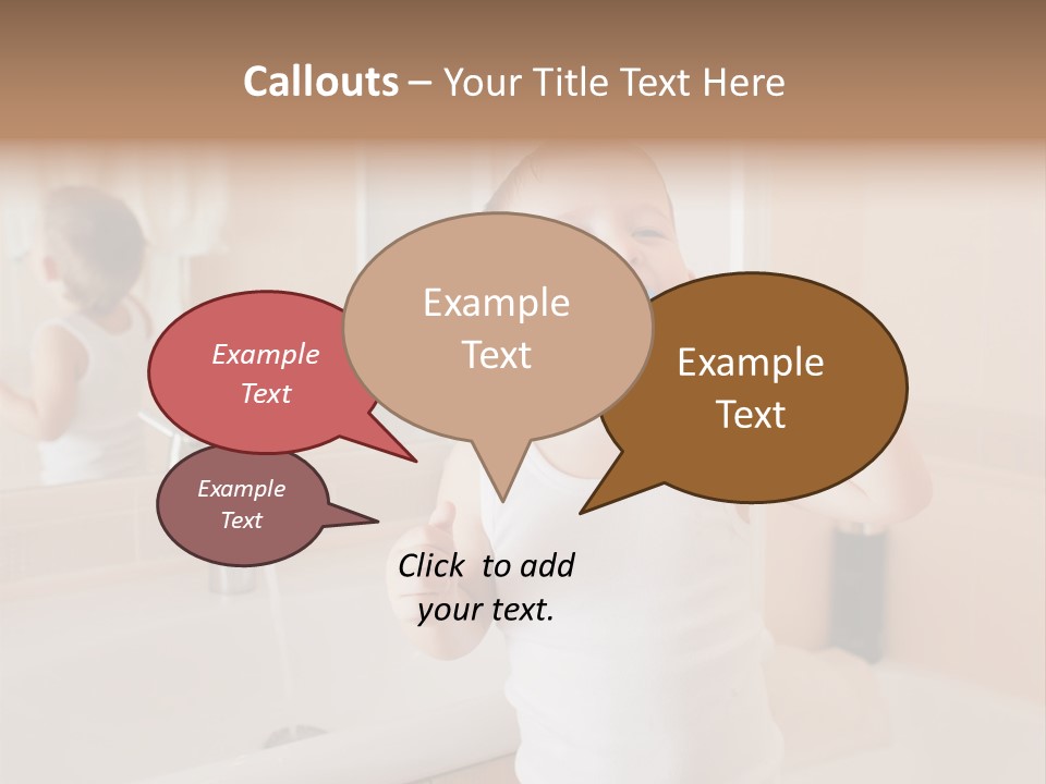 The Child Is Brushing His Teeth PowerPoint Template