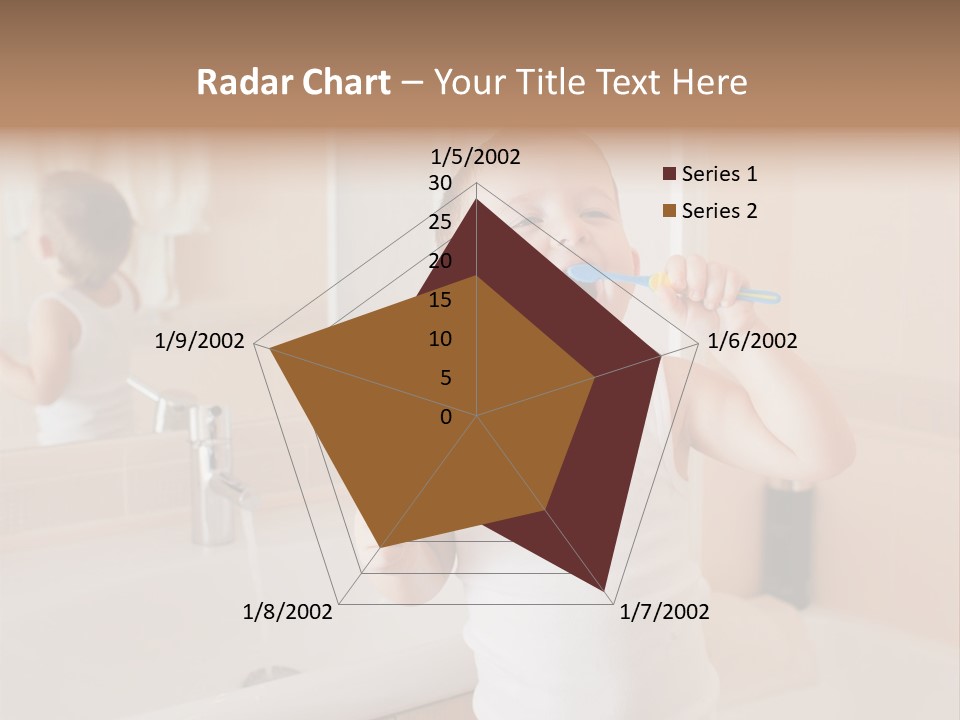The Child Is Brushing His Teeth PowerPoint Template