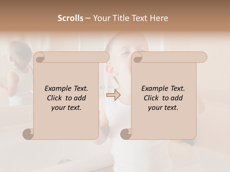 The Child Is Brushing His Teeth PowerPoint Template