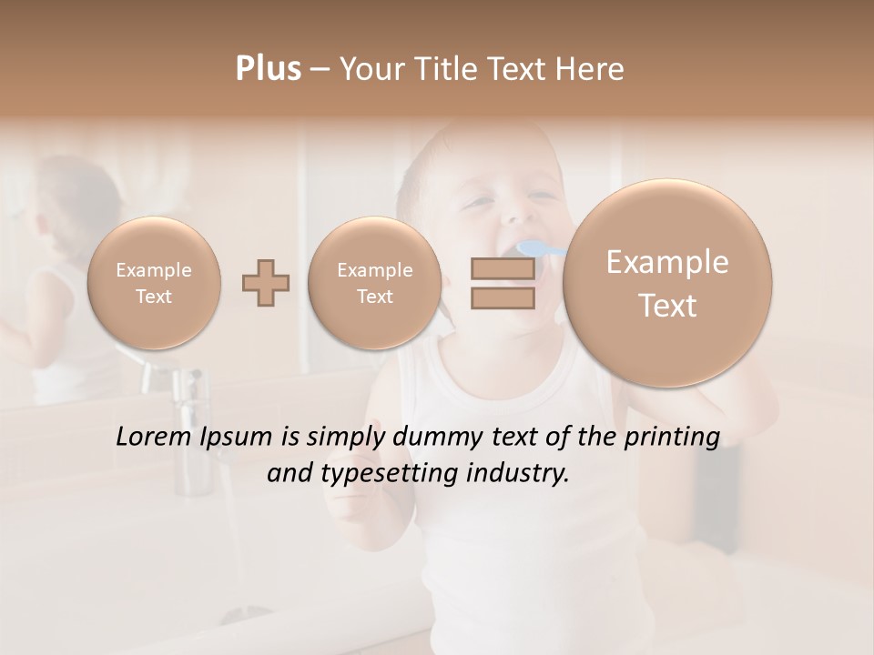 The Child Is Brushing His Teeth PowerPoint Template