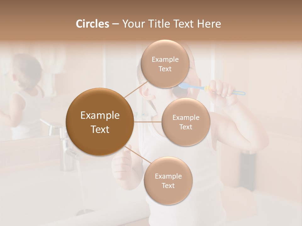 The Child Is Brushing His Teeth PowerPoint Template