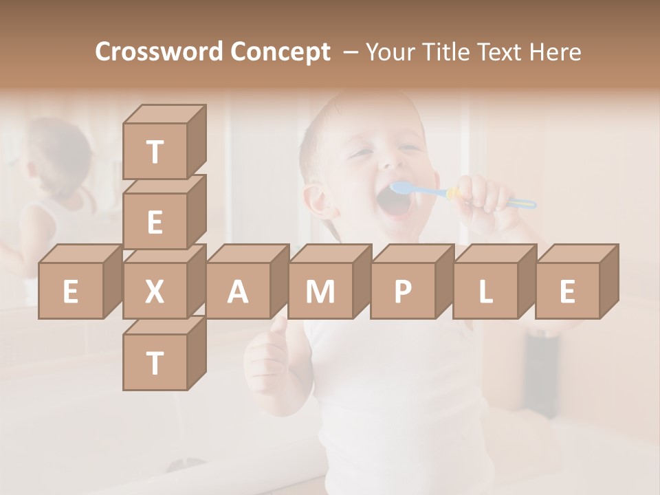 The Child Is Brushing His Teeth PowerPoint Template