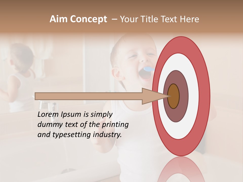 The Child Is Brushing His Teeth PowerPoint Template