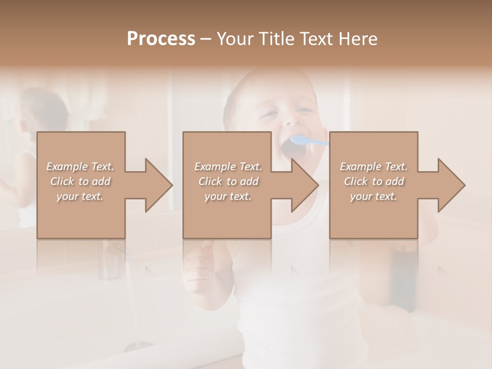 The Child Is Brushing His Teeth PowerPoint Template