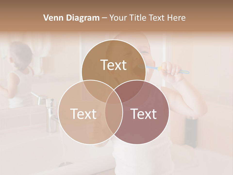 The Child Is Brushing His Teeth PowerPoint Template