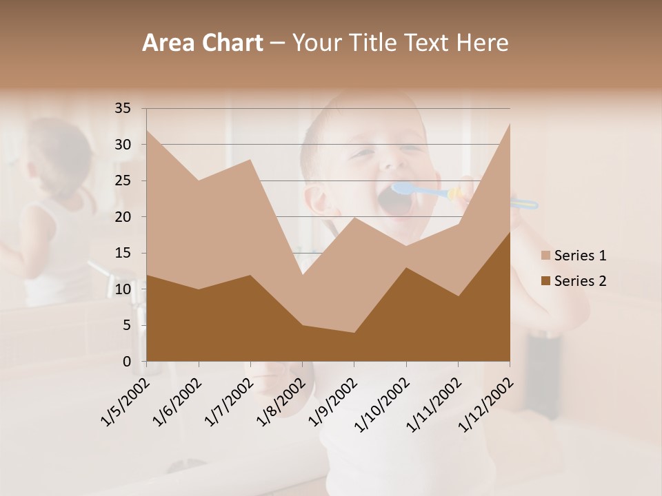 The Child Is Brushing His Teeth PowerPoint Template