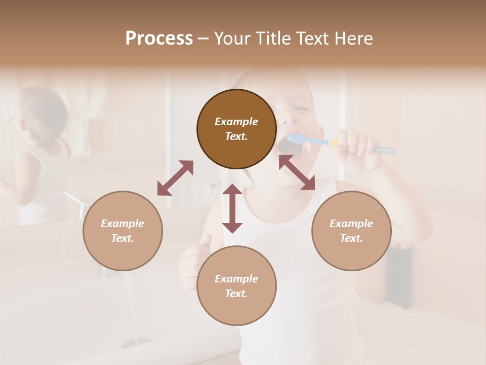 The Child Is Brushing His Teeth PowerPoint Template