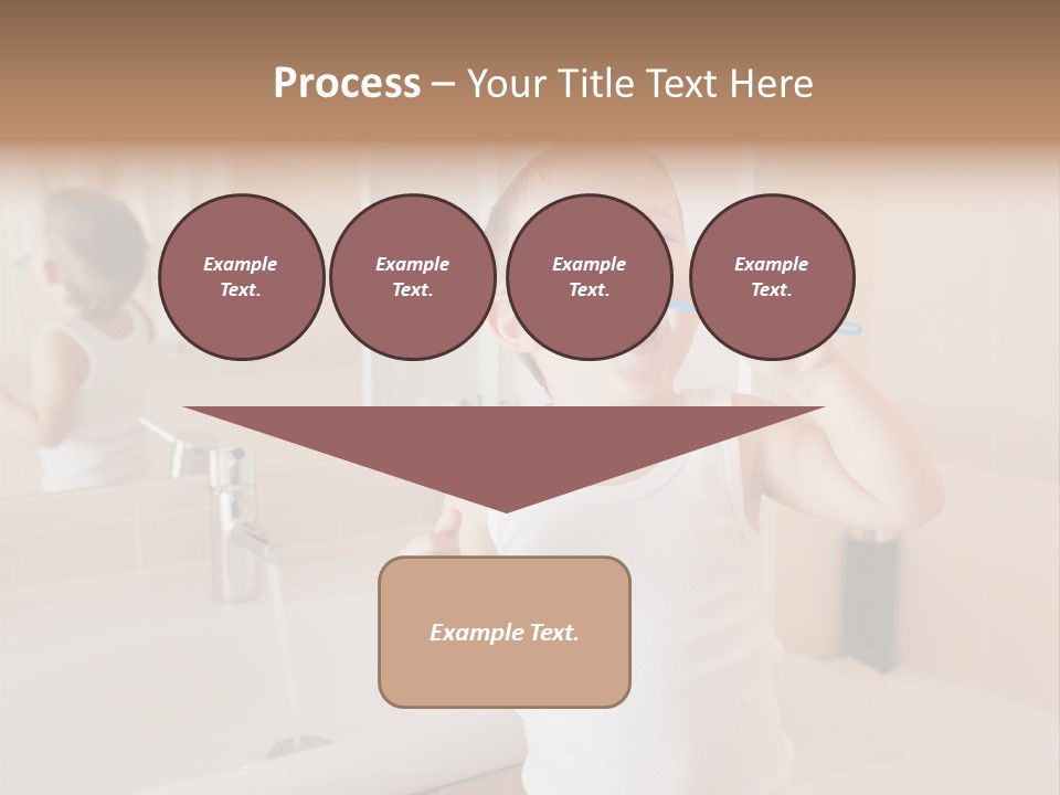 The Child Is Brushing His Teeth PowerPoint Template