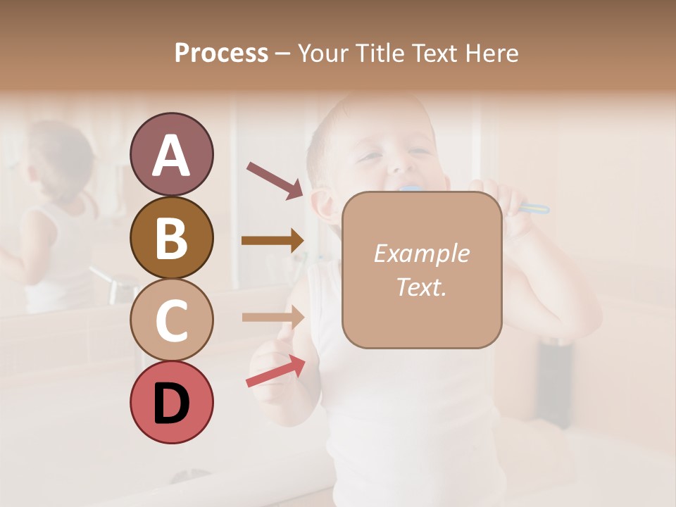 The Child Is Brushing His Teeth PowerPoint Template