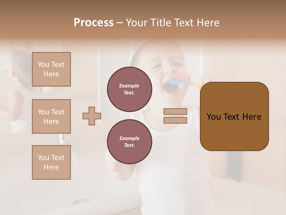 The Child Is Brushing His Teeth PowerPoint Template