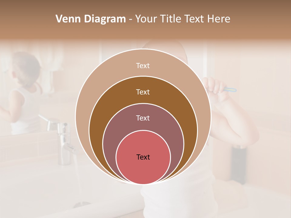 The Child Is Brushing His Teeth PowerPoint Template