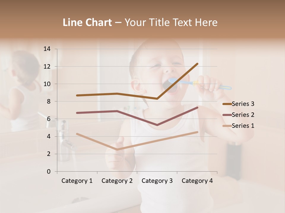 The Child Is Brushing His Teeth PowerPoint Template