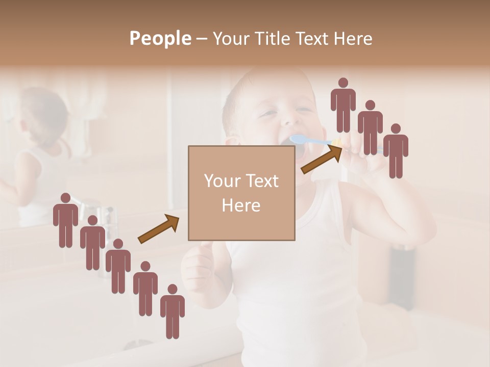 The Child Is Brushing His Teeth PowerPoint Template